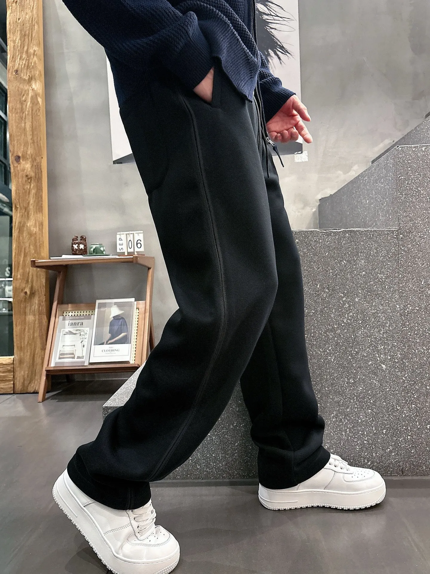 P300 NEW2025 Autumn and Winter New Casual Pants Exclusive Customized Fabric Color: Black and Blue SIZE: M-4XL